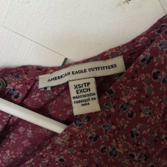 American Eagle Button Front V-Neck Shift Dress - Picture 5 of 8